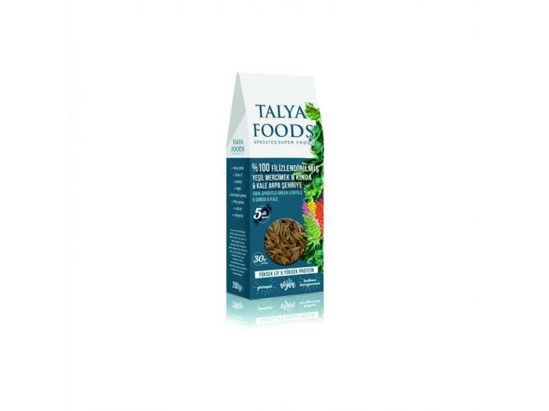 Talya Foods Filizlendirilmiş Yeşil Mercimek & Kinoa & Kale Arpa Şehriye 200g