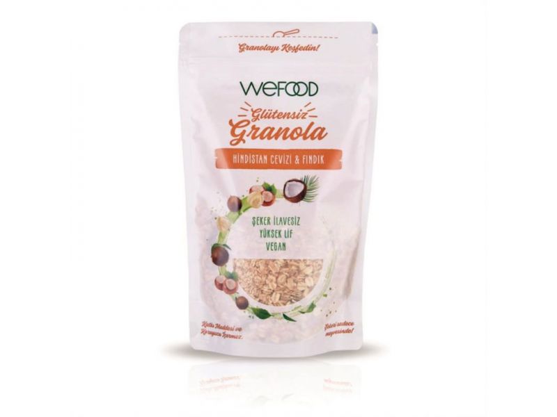 Wefood Glütensiz Granola Hindistan Cevizi & Fındık 250 gr