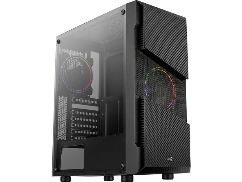 AEROCOOL MENACE SATURN PSU YOK 2x12 CM RGB FAN MIDI TOWER 2xUSB3.0 SİYAH GAMING KASA AE-MNS