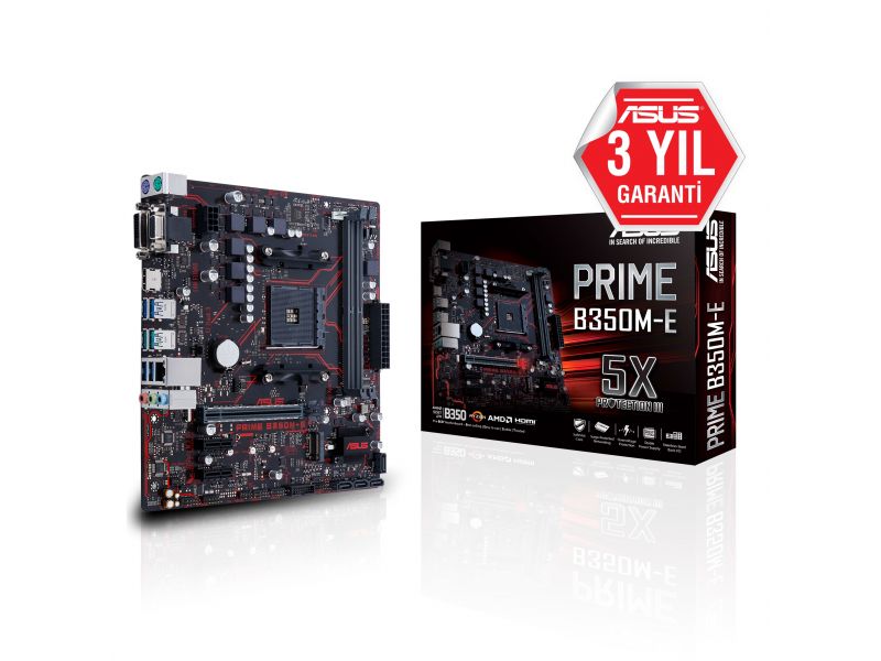 ASUS PRIME B350M-E B350 2xDDR4 VGA/DVI/HDMI 1xM.2 1xGLAN AM4 ANAKART