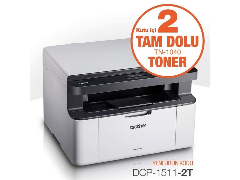 BROTHER DCP-1511-2T LAZER YAZICI TARAYICI FOTOKOPİ USB A4 x2 KUTU İÇİ TONER