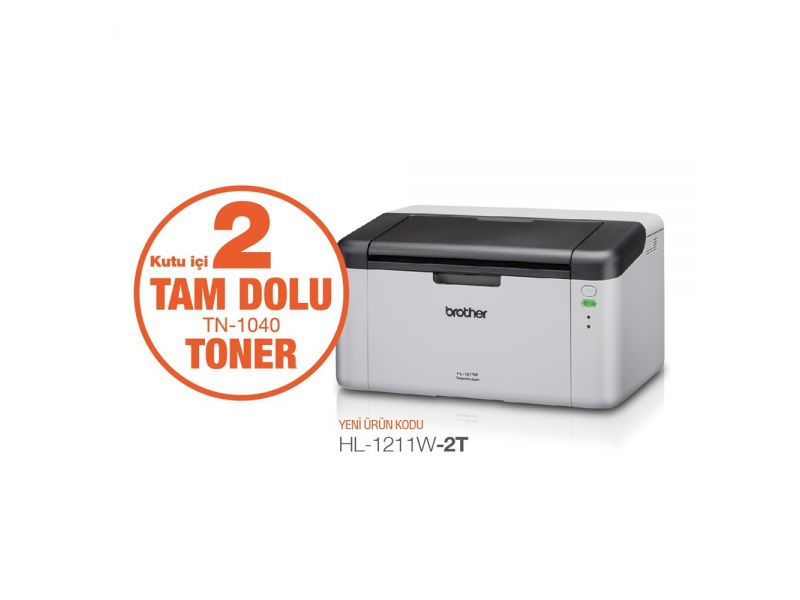 BROTHER HL-1211W-2T MONO LAZER USB/WIFI A4 YAZICI 2 TAM DOLU TONERLİ