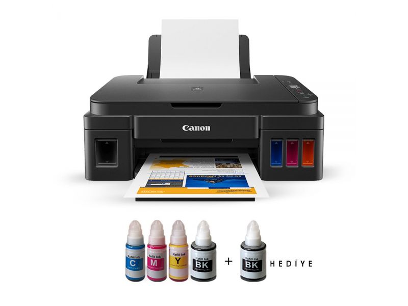 CANON PIXMA G3411 TANKLI YAZICI TARAYICI FOTOKOPİ USB/WIFI A4 +INK BK