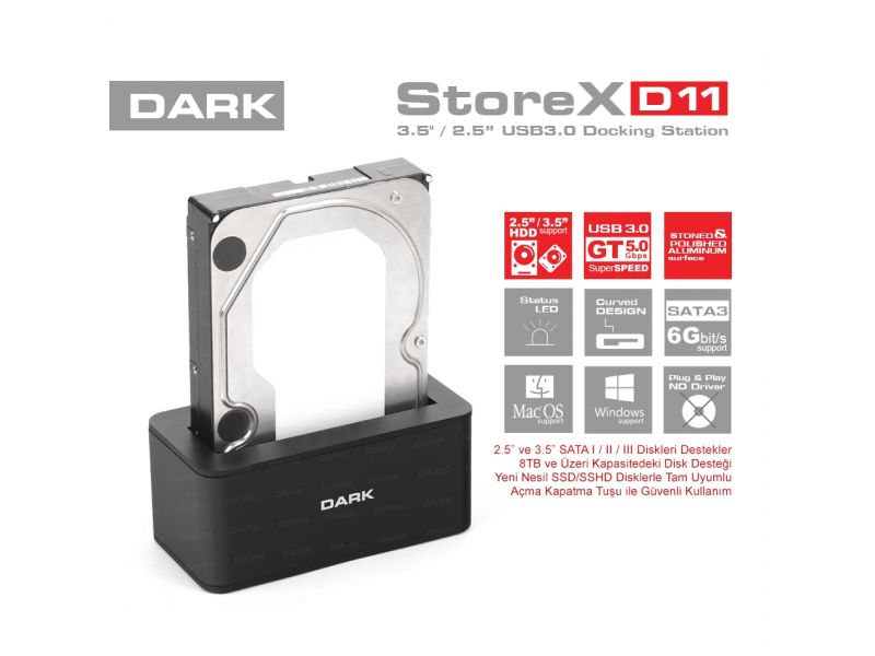 DARK DK-AC-DSD11 2.5"-3.5" USB 3.0 SATA DOCKING STATION