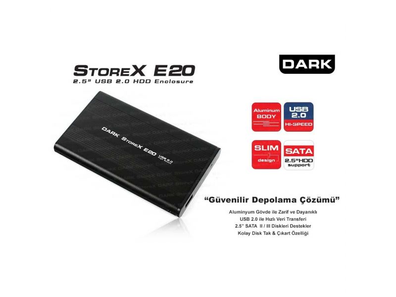 DARK DK-AC-DSE20 2.5" USB 2.0 SATA HDD KUTU ALUMİNYUM