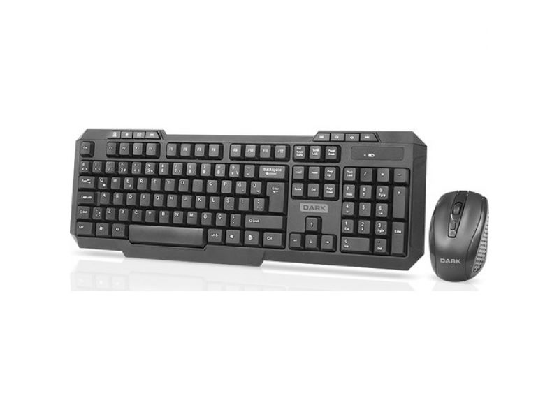 DARK DK-AC-KMW1010 TÜRKÇE KABLOSUZ MULTİMEDYA SİYAH Q KLAVYE+MOUSE