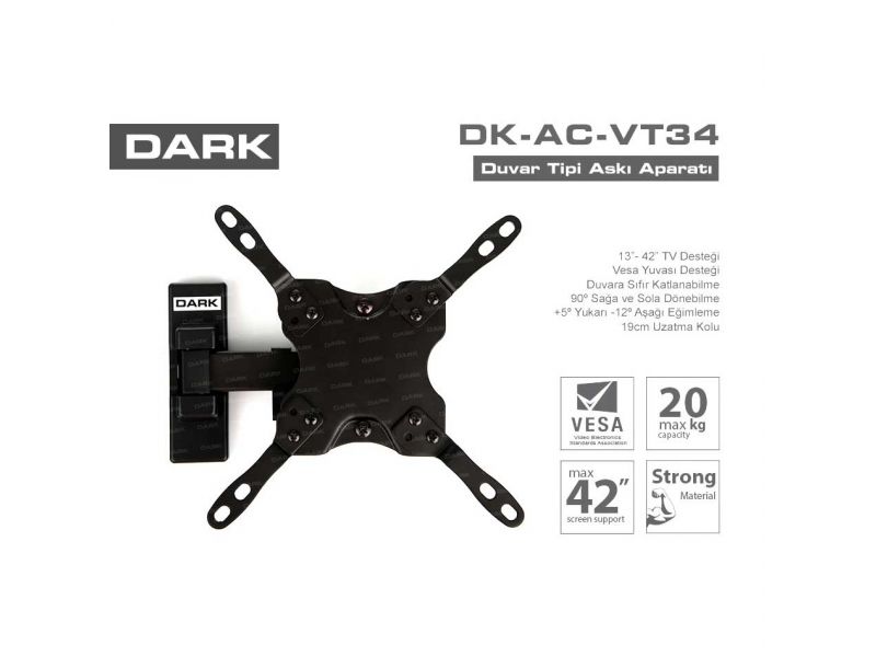 DARK DK-AC-VT34 DUVAR ASKI APARATI HAREKETLİ 13" - 42"