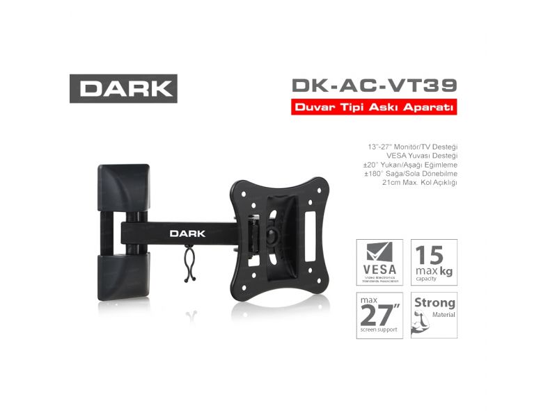 DARK DK-AC-VT39 DUVAR ASKI APARATI HAREKETLİ 13"-27"