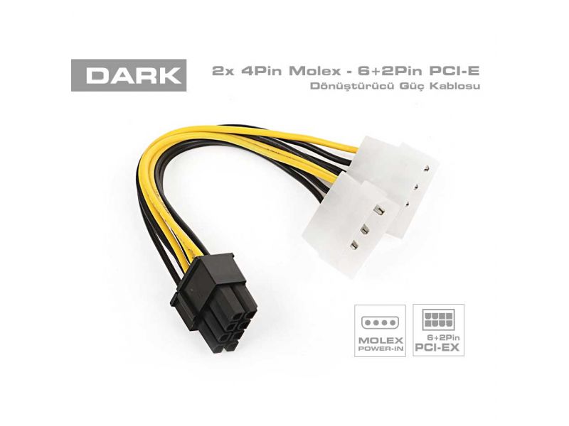 DARK DK CB P104 6+2 PIN EKRAN KARTI POWER KABLO