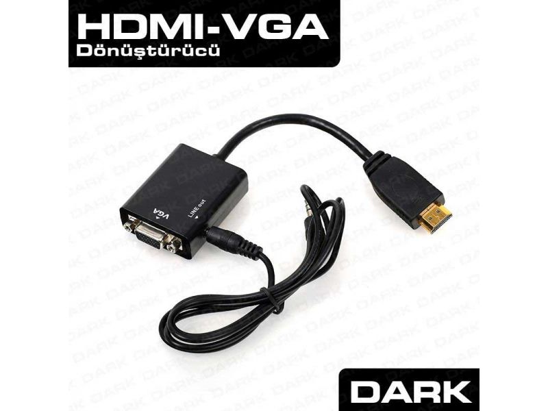 DARK DK-HD-AHDMIXVGA HDMI to VGA + Audio ÇEVİRİCİ