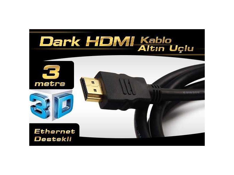 DARK DK-HD-CV14L300A90 HDMI KABLO AĞ DESTEKLİ 3MT Ver1.4 ALTIN UÇLU 3D
