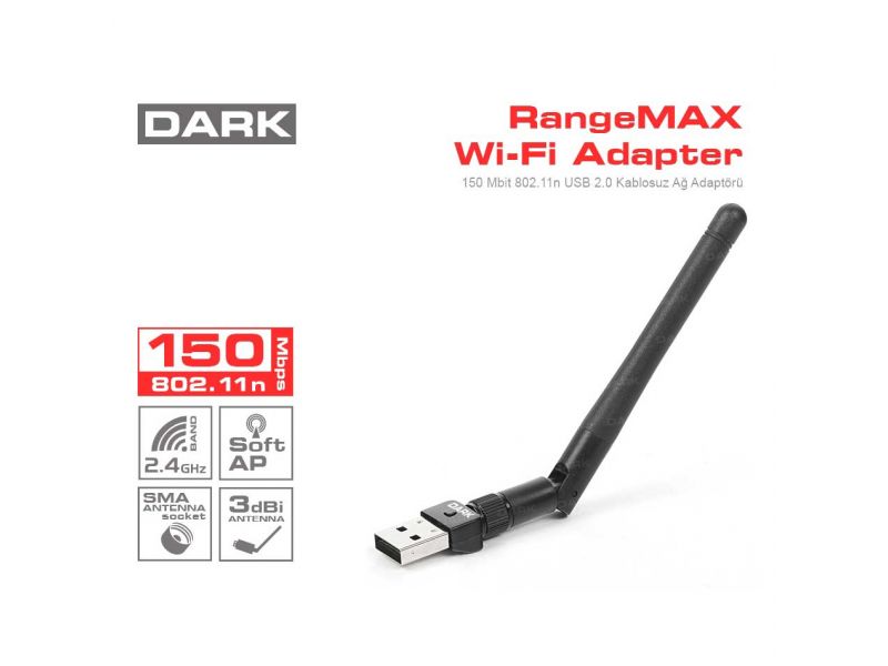 DARK DK-NT-WDN153 150 MBPS 1x3DBI USB WIRELESS ADAPTÖR