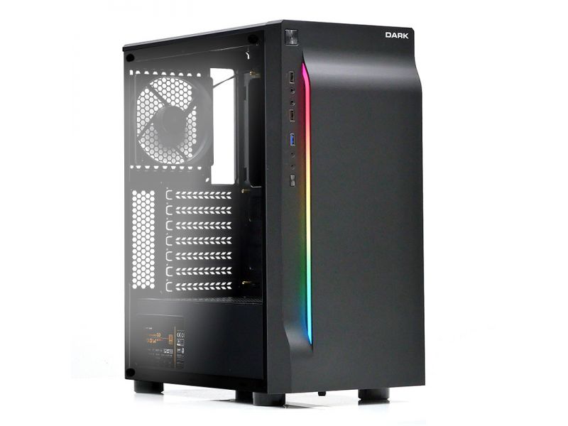 DARK ELEGANCE 400W 2x12 CM RGB FAN ATX 2xUSB2.0/1xUSB3.0 SİYAH KASA DKCHELEGANCE400