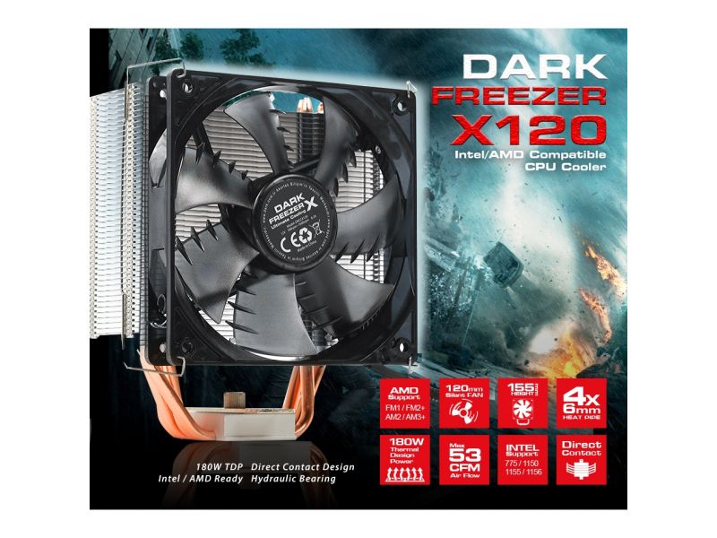 DARK FREEZER X120 DKCCX120 AMD/INTEL AM4/LGA1151 UYUMLU İŞLEMCİ FANI