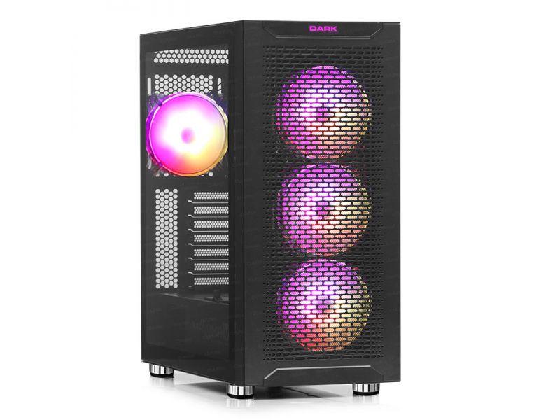 DARK MAXIMA V12 PSU YOK 4x12CM ARGB FAN MIDI TOWER 2xUSB2.0/2xUSB3.0 1xTYPE-C SİYAH GAMING KASA DKCHMAXV12