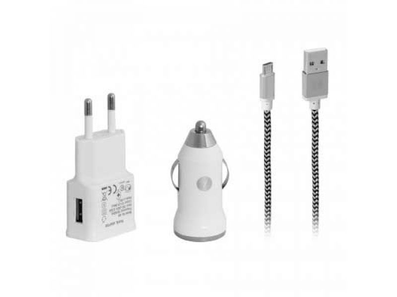 FRISBY FA-7540MU ANDROID DATA KABLO+ADAPTÖR+ARAÇ ŞARJ KİTİ