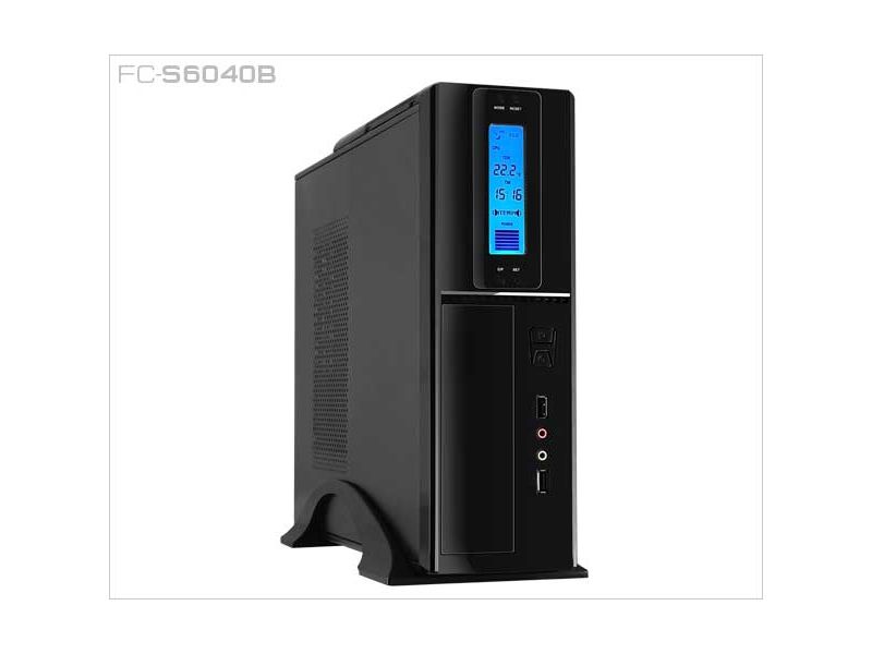 FRISBY FC-S6040B 300W 1x8CM FAN SLIM LCD GÖSTERGE 2xUSB2.0 1xAUDIO SİYAH KASA