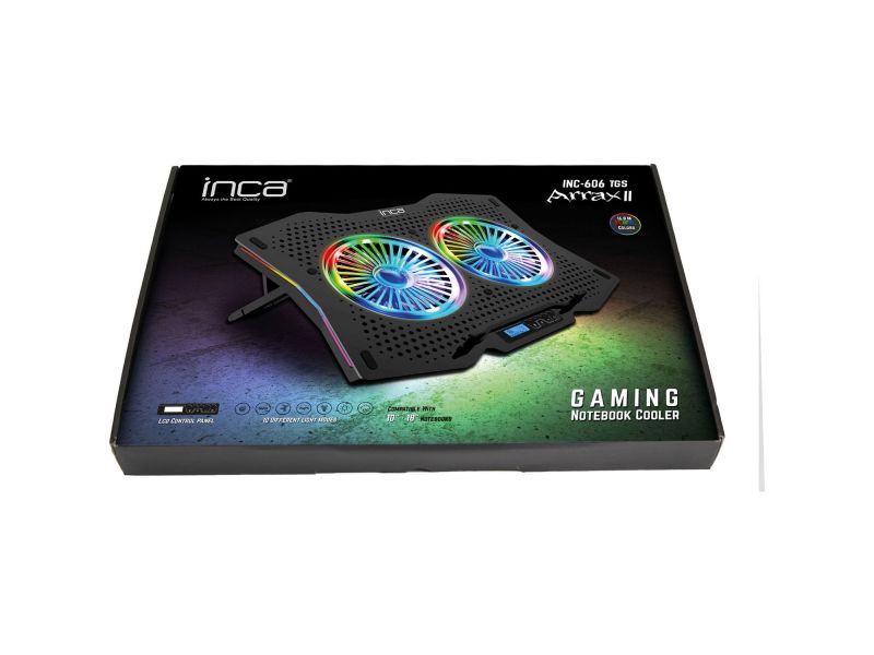 INCA INC-606TGS GMS ARRAX II SİYAH RGB LCD PANEL NOTEBOOK SOĞUTUCU