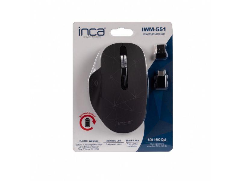 INCA IWM-551 KABLOSUZ 1600 DPI MAVİ MOUSE