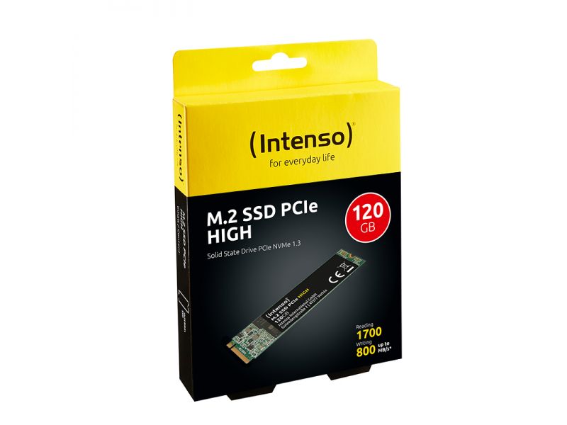 INTENSO HIGH 120GB 1700/800MB/s 4mm NVMe PCIe M.2 SSD 3834430 3D-NAND