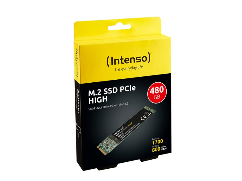 INTENSO HIGH 480GB 1700/800MB/s 4mm NVMe PCIe M.2 SSD 3834450 3D-NAND