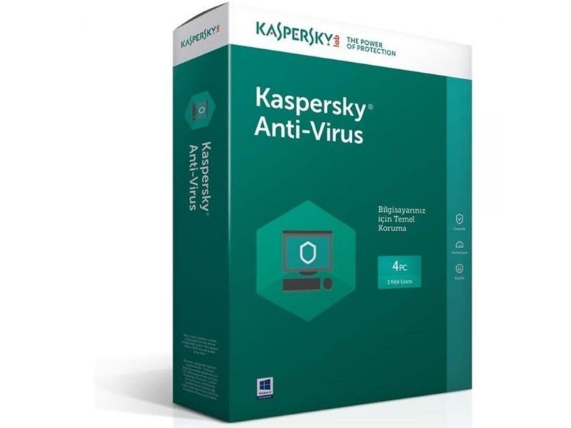 KASPERSKY ANTIVIRUS KUTU 4 KULLANICI 1 YIL