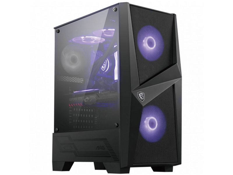 MSI MAG FORGE 100M PSU YOK 2x12CM ARGB 1x12CM FAN ATX TEMPERLİ SİYAH GAMING KASA