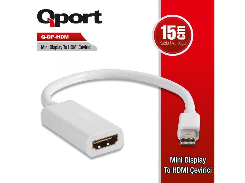 QPORT Q-DP-HDM MINI DISPLAY TO HDMI ÇEVİRİCİ