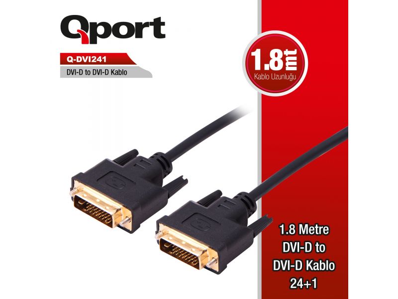 QPORT Q-DVI241 24+1 M/M 1.8 M DVI KABLO