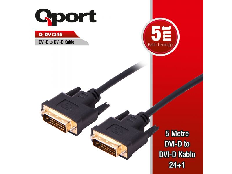 QPORT Q-DVI245 24+1 M/M 5MT DVI KABLO