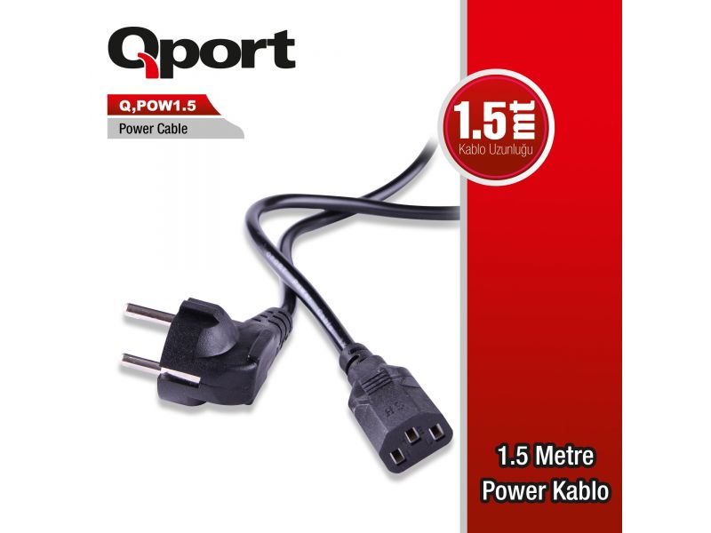QPORT Q-POW1.5 1.5MT POWER KABLO