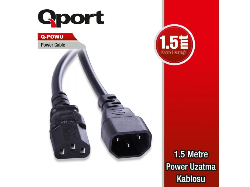 QPORT Q-POWU 1.5MT POWER UZATMA KABLO