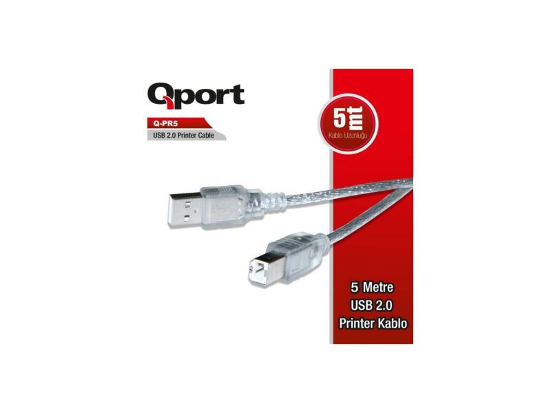 QPORT Q-PR5 USB 2.0 YAZICI KABLOSU 5 MT