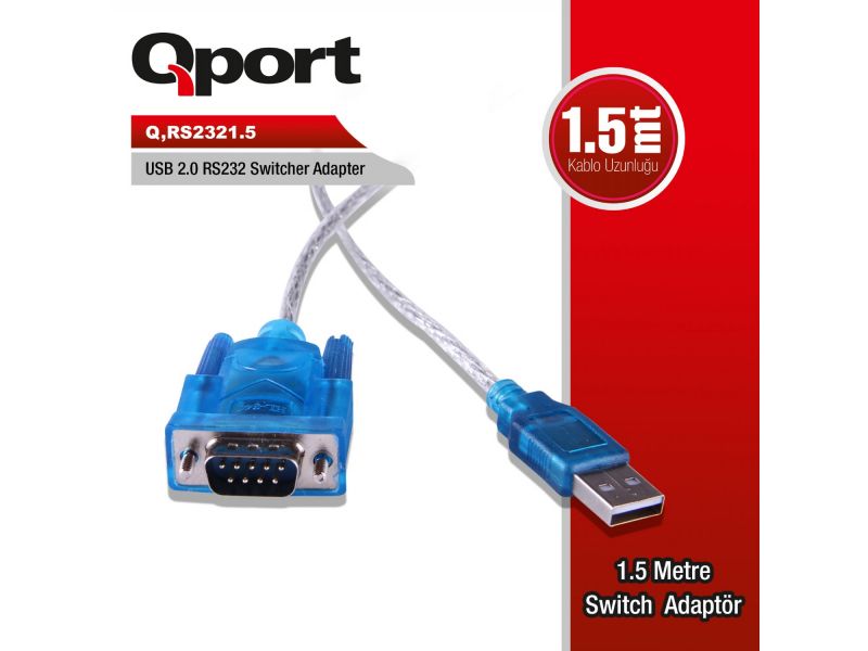 QPORT Q-RS2321.5 USB to RS232 ÇEVİRİCİ