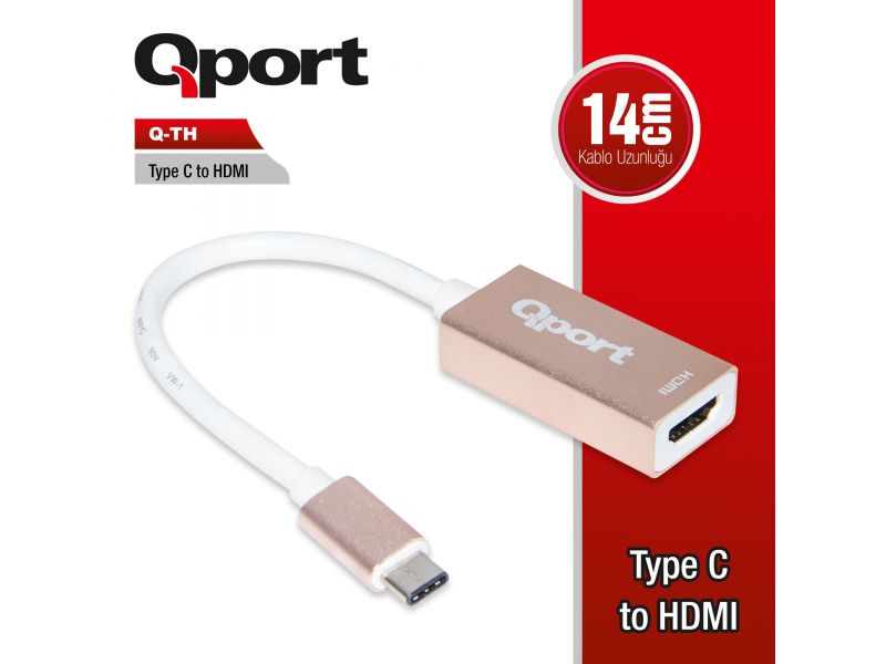 QPORT Q-TH TYPE-C TO HDMI 30Hz 4K/2K ÇEVİRİCİ