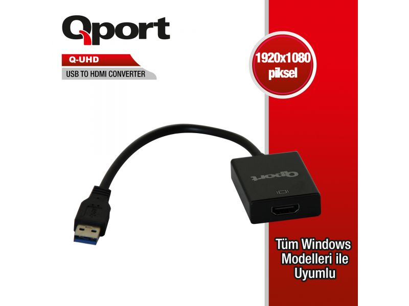 QPORT Q-UHD USB3.0 TO HDMI ÇEVİRİCİ KABLO