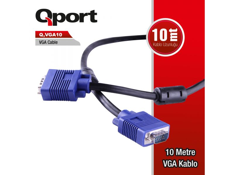 QPORT Q-VGA10 10MT VGA KABLO
