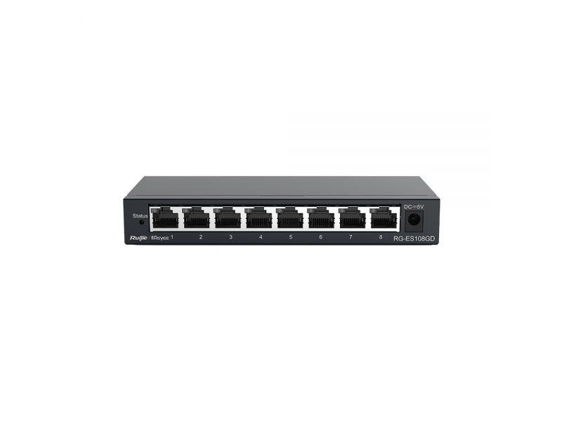 RUIJIE REYEE RG-ES108GD 8 PORT 10/100/1000 YONETILEMEZ DESKTOP SWITCH METAL KASA