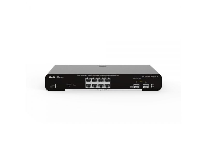 RUIJIE REYEE RG-NBS3100-8GT2SFP-P 8 PORT 10/100/1000 8 PORT POE 2 X SFP 125W RUJIE CLOUD YONETILEBILIR DESKTOP SWITCH