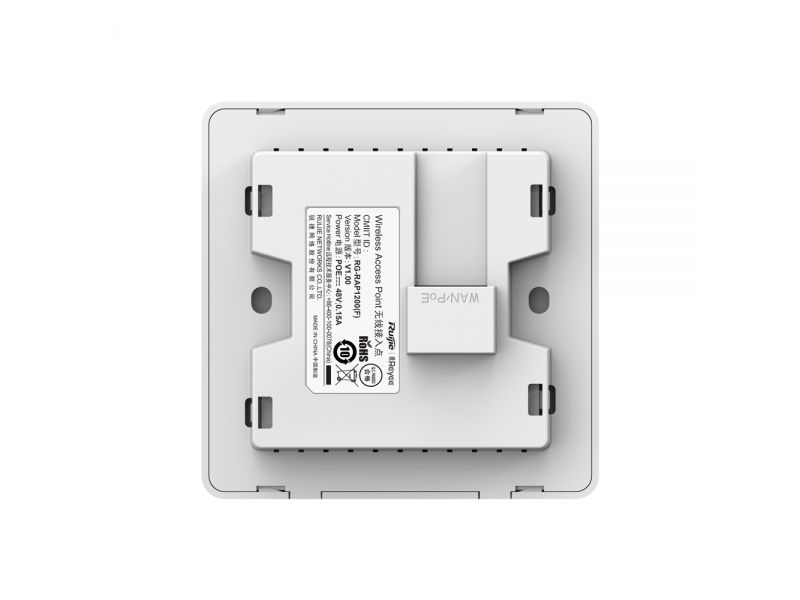 RUIJIE REYEE RG-RAP1200(F) AC1300 2PORT 2x2MIMO 2.4 GHZ & 5 GHZ POE ADAPTORSUZ INDOOR/WALL MOUNT ACCESS POINT