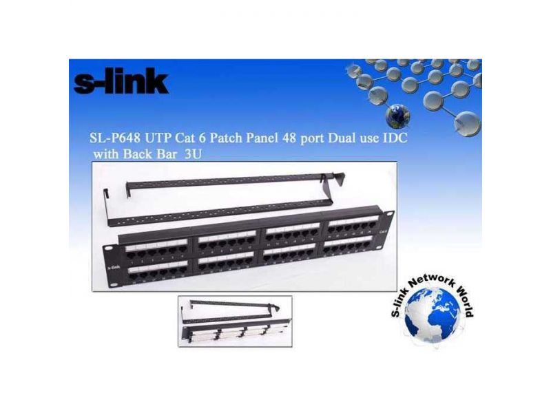 S-LINK SL-P648 UTP CAT6 48 PORT PATCH PANEL
