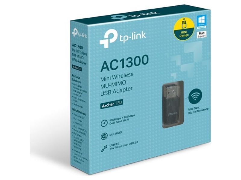 TP-LINK ARCHER T3U AC1300 1300MBPS DUAL BAND USB WIRELESS ADAPTÖR