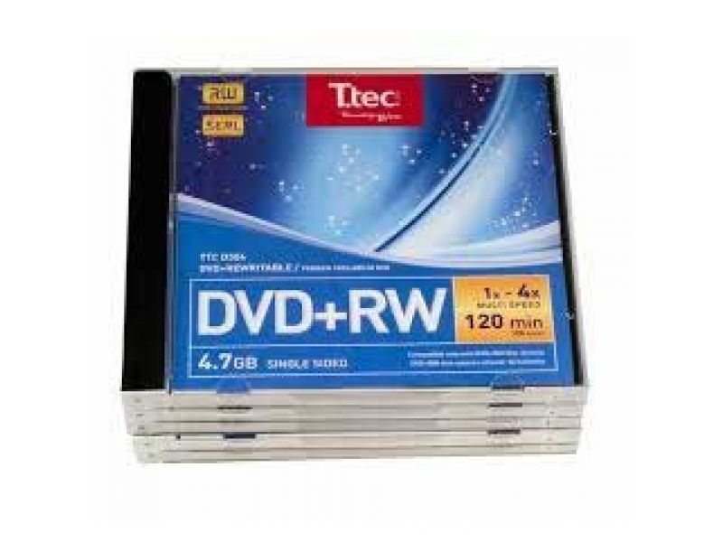 TTEC 4.7GB/120MIN 4X YENİDEN YAZILABİLİR DVD+R (5'Lİ PAKET)